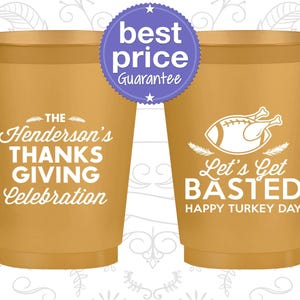 Thanksgiving Frosted Cups, Thanksgiving Favors, Custom Thanksgiving, Thanksgiving Dinner, Lets Get Basted, Thanksgiving Football | 260003