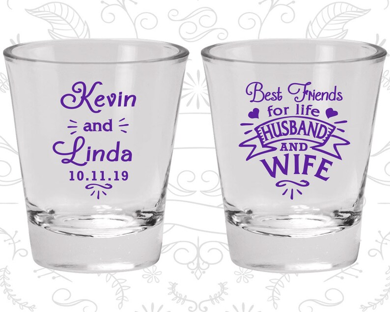 Cheap Glasses Custom Shot Glass 221 Southern Wedding Shot Glasses Best Friends for Life Husband and Wife Shot Glasses Hearts