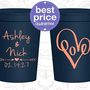 Personalized Stadium Cups, Wedding Cups, Plastic Cups, Stadium Cups, Personalized Cups, Wedding Favor Cups, Personalized Plastic Cups C252 image 1