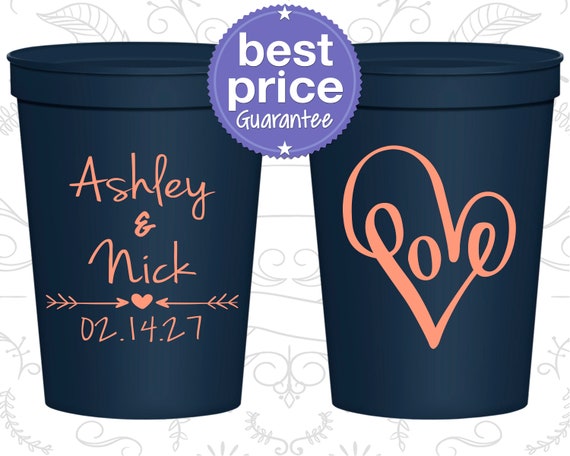 16 Oz Plastic Wedding Cups Personalized Plastic Cups Beer Bar