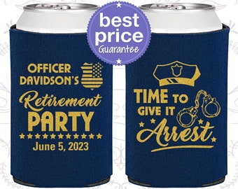Retirement Party Favors, Retirement Can Coolers, Retirement Gifts, Retirement Decor, Police Retirement Party (150014)