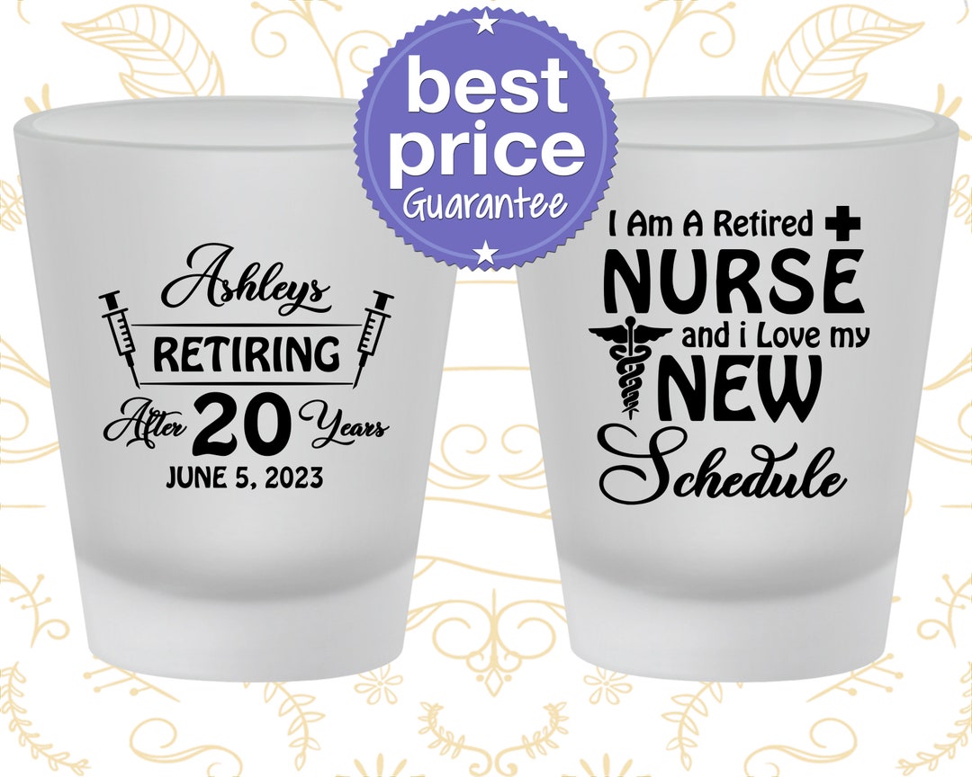 Retirement Shot Glasses, Retirement Party Favors, Retirement Gifts