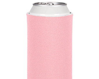 25 Pack - Blank Can Coolers Light Pink Blank Coolers Dusty Rose Foam Can Holders Collapsible Bulk Beer Huggers DIY Crafts