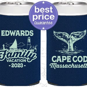 Family Vacation Gifts, Vacation Can Coolers, Family Vacation Favors, Destination Vacation, Cape Cod Family Vacation | 180046