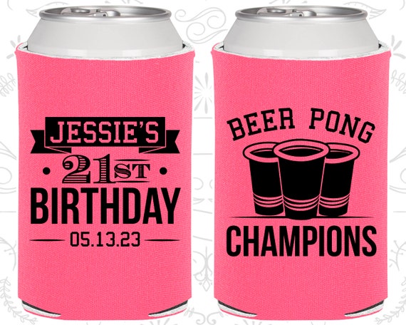 21st Birthday, 21st Birthday Party, Beer Pong Birthday Party, Birthday Can Coolers, Birthday Coolies (20186) Il_570xn