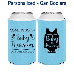 A Baby is Brewing, Baby Shower Decorations, Baby Reveal, Gender Reveal, Baby Shower Can Coolers | 90039