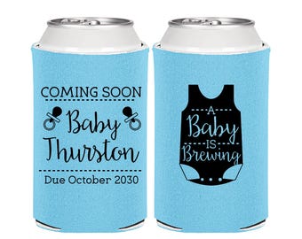 A Baby is Brewing, Baby Shower Decorations, Baby Reveal, Gender Reveal, Baby Shower Can Coolers | 90039