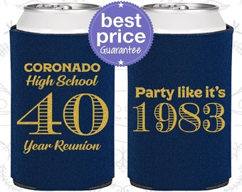 High School Reunion Gifts, Class of 1984 Reunion, 40 Year Reunion, Class Reunion Favors, College Reunion, Can Coolers (140008)