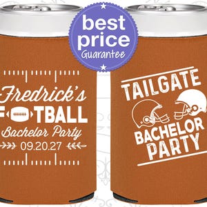 Football Bachelor Party Can Coolers, Bachelor Can Coolers, Tailgate Bachelor Party, Grooms Entourage | 40067