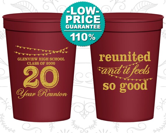 High School Reunion Cups, Class of 2000 Reunion, 20 Year Reunion, Class Reunion Favors, College Reunion, Reunion Decorations (140011) Il_570xn