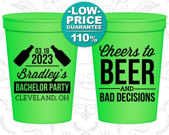 Bachelor Party Cups, Personalized Bachelor Party Cups, Custom Bachelor Cups, Bachelor Plastic Cups, Bachelor Party Favors (C40045) Il_570xn