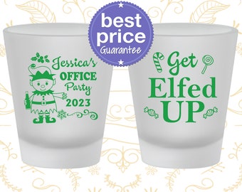 Christmas Shot Glass, Christmas Party Favors, Personalized Christmas, Holiday Shot Glasses, Holiday Favors, Lets Get Elfed Up (280007)