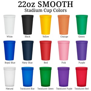 a set of cups with different colors of them
