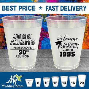 Class Reunion Frosted Cups, High School Reunion Favors, Class of 1995 Reunion, 30 Year College Reunion, Reunion Decorations | 140007