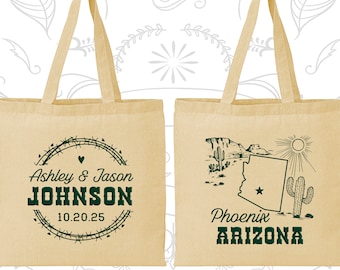 Arizona Wedding, Arizona Tote Bags, Custom Canvas Bags, Destination Wedding Bags, State Tote Bags, Tote Bag Personalized (102)