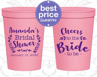 Bridal Shower Party Cups, Bridal Shower Favors, Bridal Shower Gifts, Unique Bridal Shower Favors, Cheers to the bride to be (100014)
