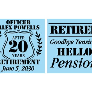 Retirement Plastic Cups, Retirement Party Favors, Retirement Gifts, Retirement Favors, Police Retirement Party | 150011 Bild 2