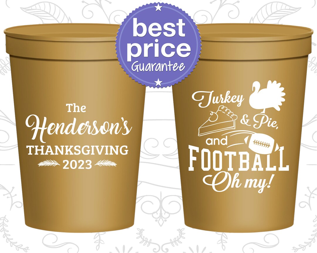 Thanksgiving Plastic Cups Thanksgiving Favors Custom Etsy