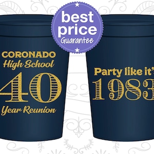 High School Reunion Gifts, Class of 1985 Reunion, 40 Year Reunion, Class Reunion Cups, College Reunion, Reunion Decorations | 140008