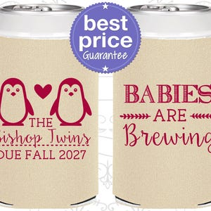 Penguin Baby Shower, Baby Shower Decorations, Twins Baby Shower, Babies are Brewing, Baby Shower Can Cooler, Baby Shower Items | 90070