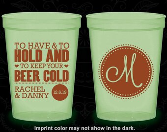 To Have and To Hold, Glow in the Dark Cups, Monogram, Monogrammed, Glow in the Dark (50)