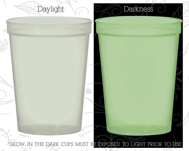 Mason Jar Wedding, Cheap Glow Stadium Cups, Rustic Wedding, Vows are done, Lets have some fun, Glow-in-the-Dark 231 image 2