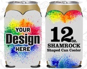 Full Color Shamrock Shaped Can Coolers, Sublimation Can Cooler, Photo Printing Full Color Photo Sublimation Full Color Logo, 12 oz Il_170x135