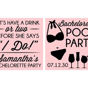 Bachelorette Pool Party Cups, Bachelorette Cups Personalized, Lets have a drink or two, before she says I do, Bachelorette Cups | 60167 image 2