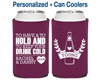 Wedding Favor Can Coolers, Personalized Wedding Favors, Custom Can Coolers, Wedding Favor Ideas, To Have and To Hold | 435
