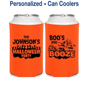Halloween Favors, Halloween Can Coolers, Personalized Halloween, Halloween Party Gift, Boos and Booze, Zombie | 250012