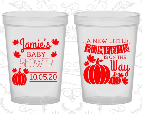 Little Pumpkin Baby Shower Cups, Baby Shower Cups, Halloween Baby Shower Cups, Baby Shower Favors, Baby Shower Guest Gifts (90042) Il_570xn