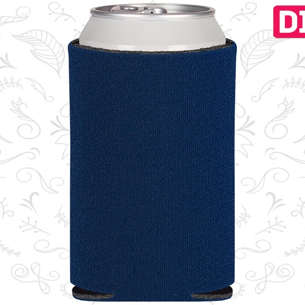 100 Pack - Blank Can Coolers Navy Blue Blank Coolers Blue Foam Can Holders Collapsible Bulk Beer Huggers DIY Crafts