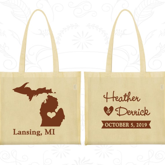 Michigan Wedding Michigan Tote Bags Cheap Welcome Bags