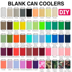 100 Pack - Blank Can Coolers Blank Coolers Foam Can Holders Collapsible Bulk Beer Huggers Screen Print Embroidery HTV DIY Crafts