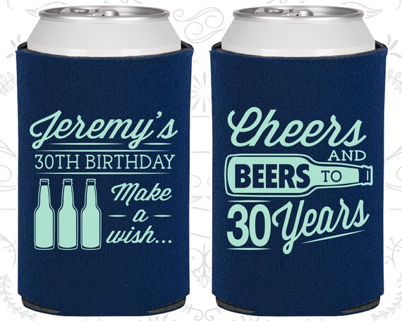 30th Birthday, 30th Birthday Party, Cheers to 30 Years, Cheers and Beers, Birthday Can Coolers, Birthday Coolies (20076) Il_570xn