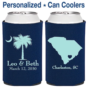 Palmetto Tree, Unique Wedding, Crescent Moon, South Carolina Palmetto, Palmetto Moon, SC Palmetto Tree, Wedding Can Coolers | 676
