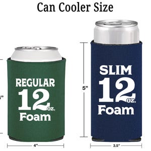 a can cooler with the measurements for it