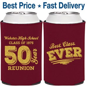 High School Reunion Favors, Class of 1975 Reunion, 50 Year Reunion, Class Reunion Ideas, College Reunion, Can Coolers | 140014