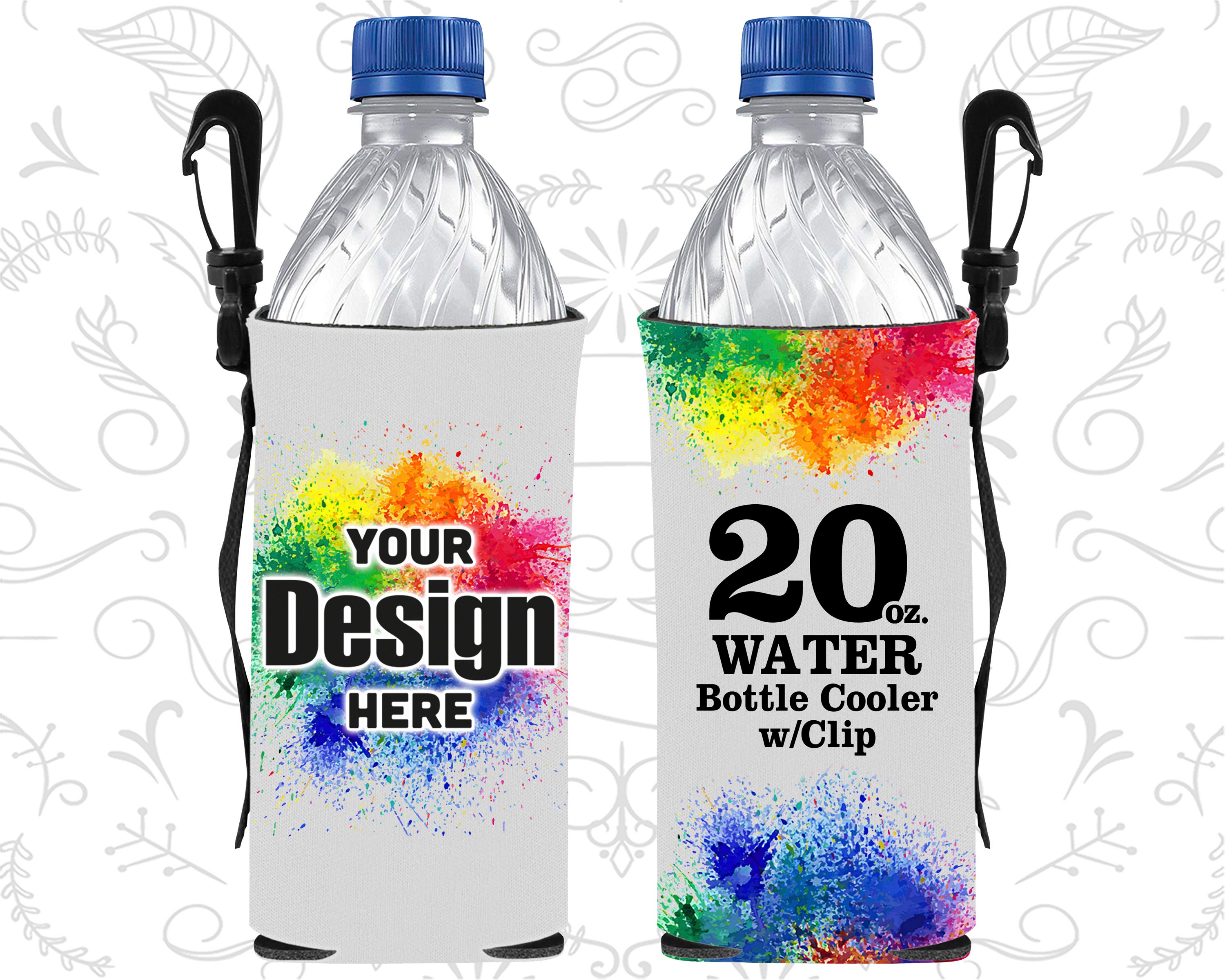 Full Color Water Bottle Cooler W/clip Sublimation Water Etsy