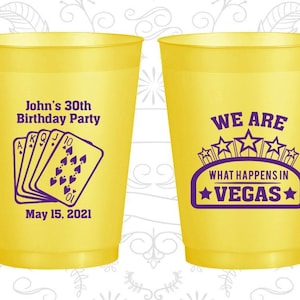 30th Birthday Frosted Cups, Casino Birthday, Vegas Birthday, Frosted Birthday Cups | 20263