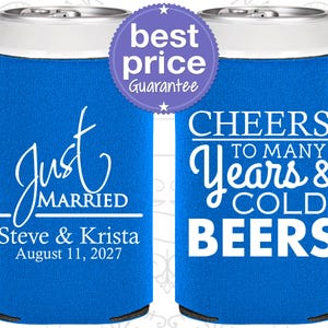 Personalized Wedding Favor Can Coolers, Wedding Favors, Custom Wedding Favors, Wedding Rehearsal Favors, Wedding Reception Favors | 575
