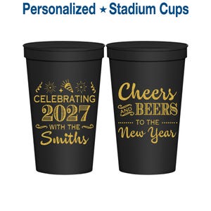 New Years Cups, New Years Eve Party Favors, 2027 NYE Favors, Cheers to the New Year | 170023 image 1