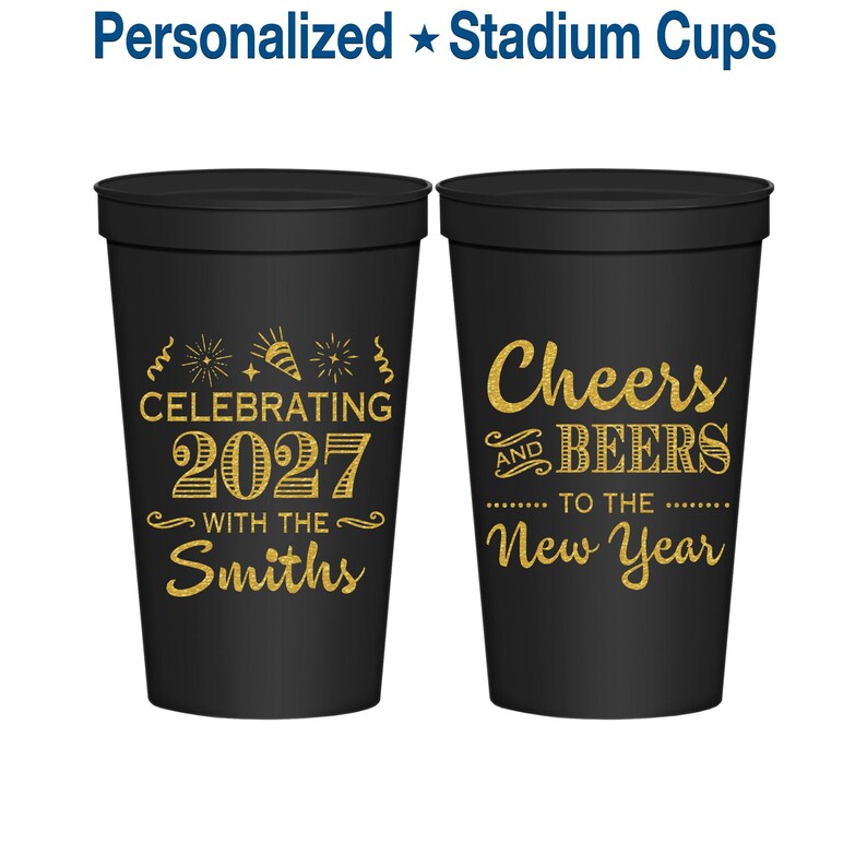 New Years Cups, New Years Eve Party Favors, 2027 NYE Favors, Cheers to the New Year | 170023 image 1