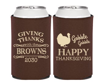Thanksgiving Favors, Thanksgiving Can Cooler, Custom Thanksgiving, Happy Thanksgiving, Gobble Gobble | 260022