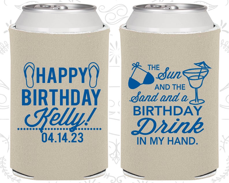 Sun and the Sand and a Birthday Drink in my Hand, Cheap Birthday, Beach Birthday Favors, Party Favors 20202 image 1