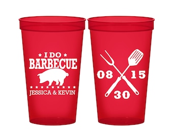 I Do BBQ Cups, Customized Stadium Cups, I Do Barbecue Cups, Wedding BBQ Cups, BBQ Pig, Logo Plastic Cups | 473