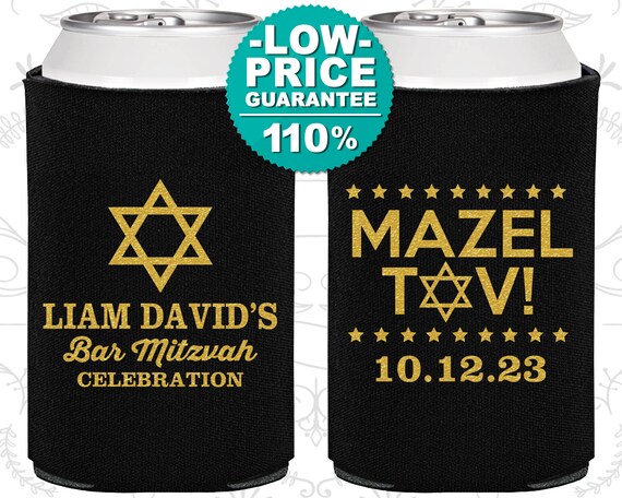 Bar Mitzvah Party Favors, Bar Mitzvah Can Coolers, Bar Mitzvah Ideas, Barmitzvah Favor, Mazel Tov (110018) Il_570xn