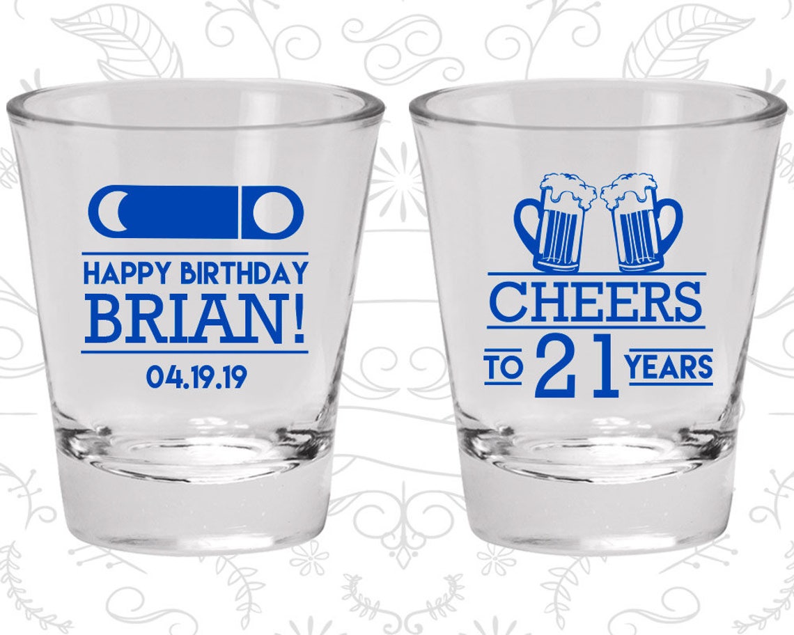 21st Birthday Shot Glasses Custom Birthday Shot Glasses Etsy France