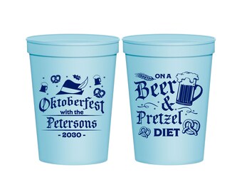 Oktoberfest Plastic Cups, Oktoberfest Party Favors, Oktoberfest Decor, Oktoberfest Ideas, Oktoberfest Pretzel | 240012