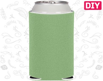 50 Pack - Blank Can Coolers Sage Green Blank Coolers Foam Can Holders Collapsible Bulk Beer Huggers DIY Crafts